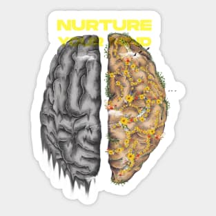 Floral brain Sticker